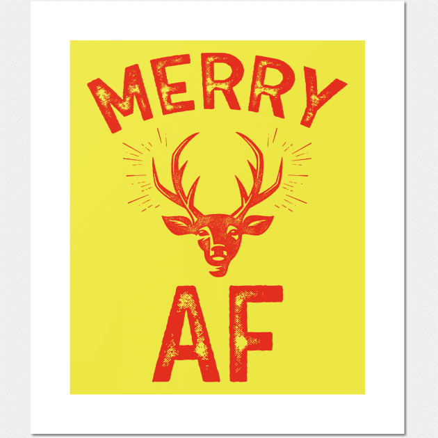 Merry AF Wall Art by MZeeDesigns